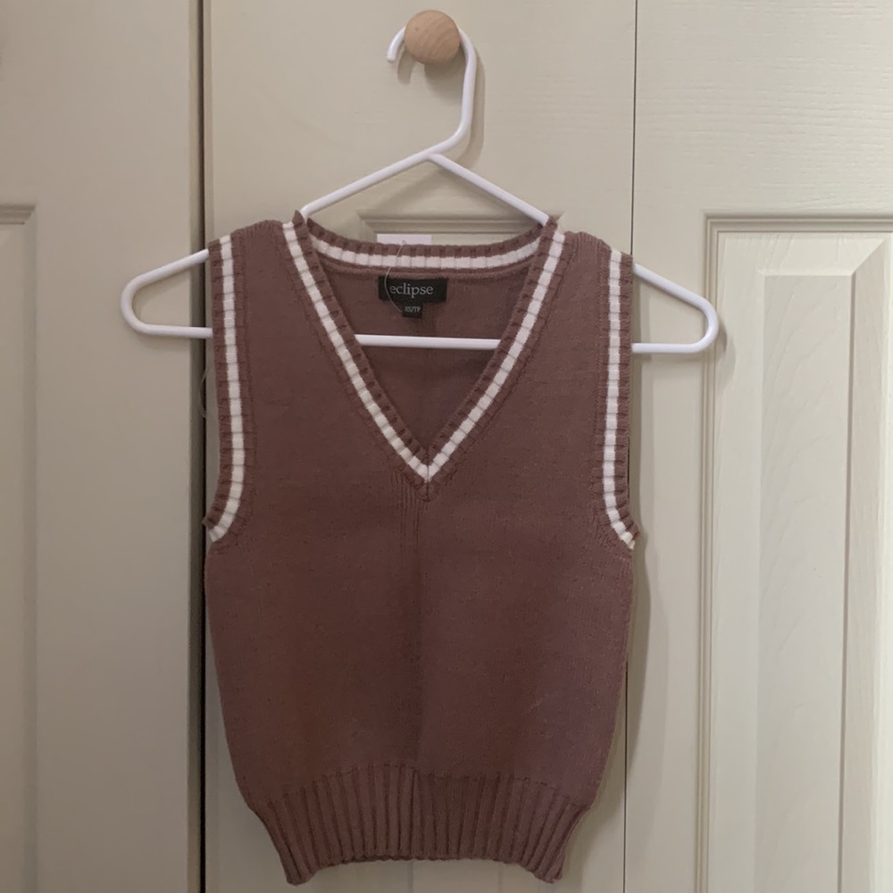 Eclipse Brown Sweater Vest - Ladies Size XS